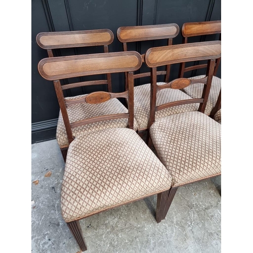 1082 - A set of six George IV mahogany bar back dining chairs, in the manner of Gillows, each stamped 'GD'.... 