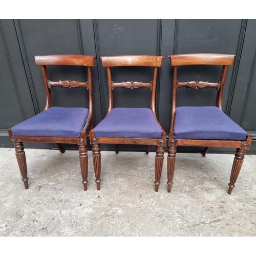 1084 - A set of three William IV rosewood bar back dining chairs, in the manner of Gillow.  ... 