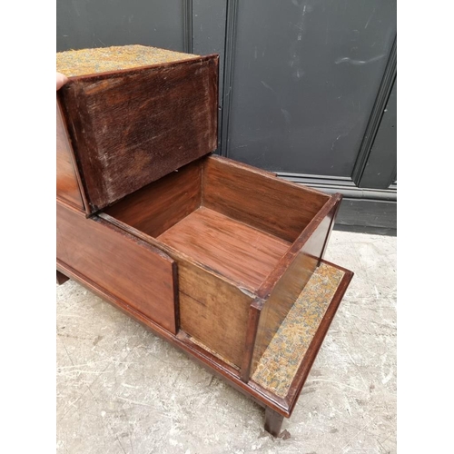 1104 - A set of 19th century mahogany and line inlaid commode steps, 44cm wide.