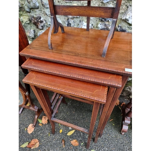 1120 - A mixed lot of furniture, comprising: an antique mahogany oval tilt-top tripod table, 60.5cm wide; a... 