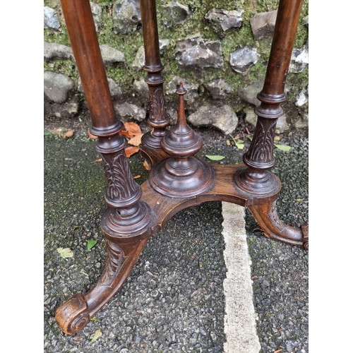 1122 - A Victorian burr walnut circular occasional table, 54cm diameter; together with an old mahogany oval... 