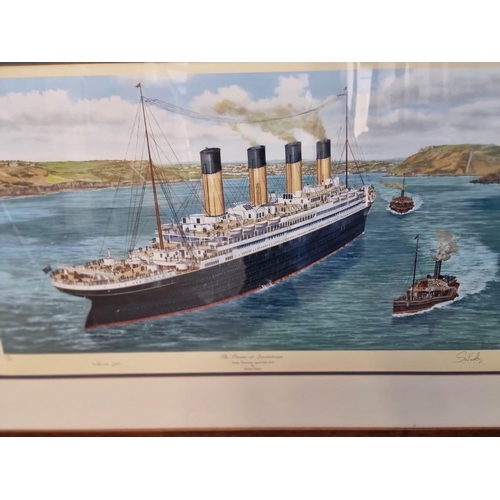 1148 - Simon Fisher, 'The Titanic at Queenstown', signed and numbered, additionally signed by Millvina Dean... 