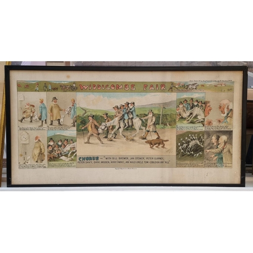 1236 - An 'Ole King Cole' and similar 'Widdicombe Fair' print, 30 x 80.5cm (2)