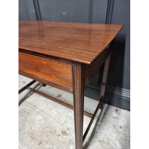 1050 - A George III mahogany single drawer side table, 80.5cm wide.
