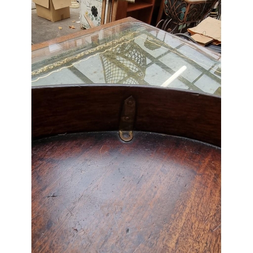 1074 - A George III mahogany oval gallery tray, 80.5cm wide.  