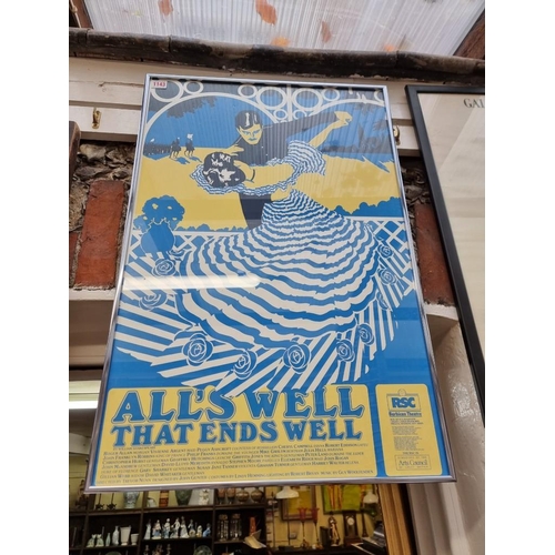 1143 - An RSC Barbican Theatre 'All's Well That Ends Well' poster, circa 1980s, 75 x 49.5cm. ... 