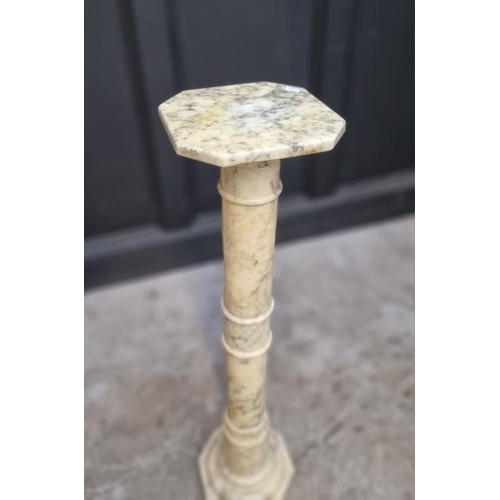 1227 - An alabaster pedestal, 96cm high. 