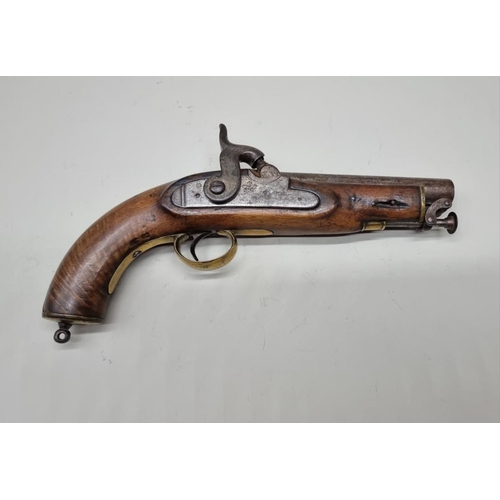 1602 - A British Pattern 1839 Sea Service Pistol for Coast Guard Use, with 6'' barrel, the walnut stock ind... 