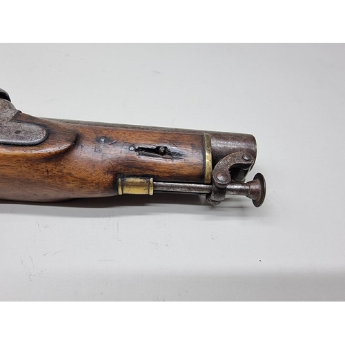 1602 - A British Pattern 1839 Sea Service Pistol for Coast Guard Use, with 6'' barrel, the walnut stock ind... 