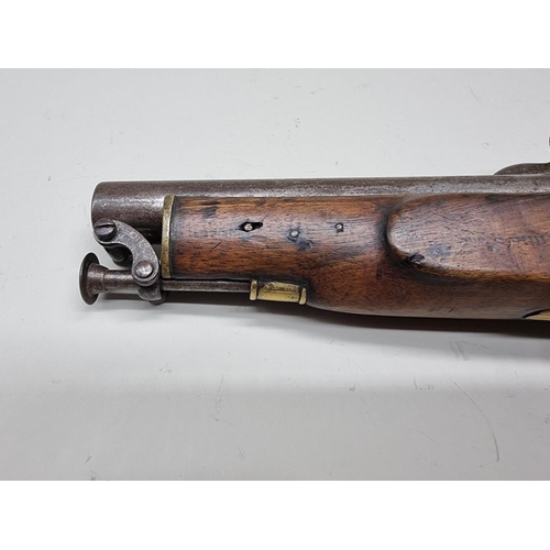 1602 - A British Pattern 1839 Sea Service Pistol for Coast Guard Use, with 6'' barrel, the walnut stock ind... 