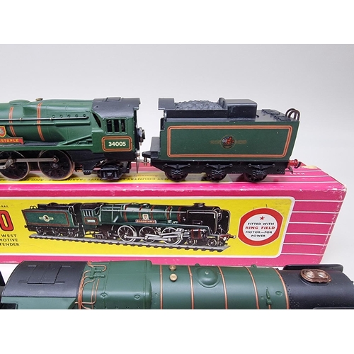 10 - Hornby: a vintage boxed 00 Gauge locomotive 'Barnstaple' and tender, No.2235; together with further ... 