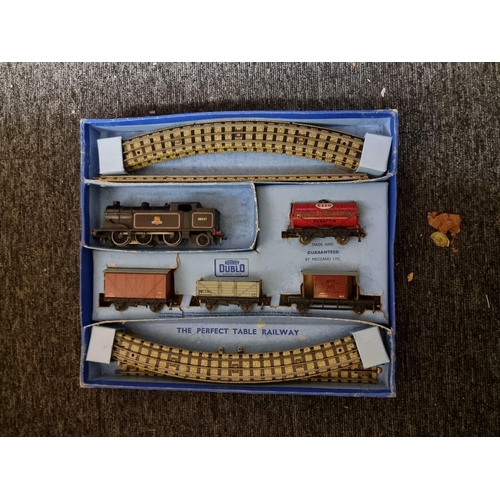 121 - Hornby Dublo: three boxed electric train sets, comprising: EDP2 'Duchess of Atholl'; EDG17 Brit... 