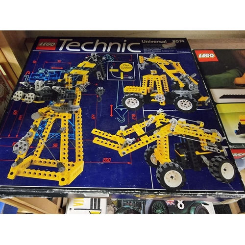 127 - Lego: a vintage boxed set No.162; together with a Technic universal No.8074, and a small quantity of... 