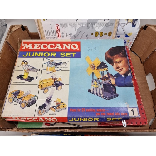 164 - Meccano: six vintage Meccano kits, to include Space 2501 and five others; together with a group of a... 