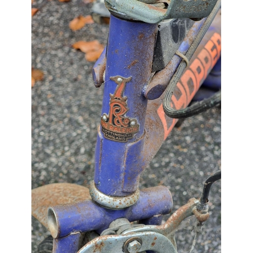 185 - A vintage Raleigh Chopper bike, MKII in ultraviolet, (a good restoration project). ... 