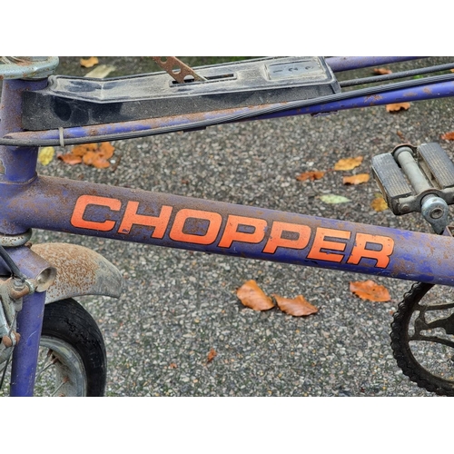 185 - A vintage Raleigh Chopper bike, MKII in ultraviolet, (a good restoration project). ... 