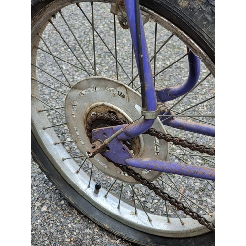 185 - A vintage Raleigh Chopper bike, MKII in ultraviolet, (a good restoration project). ... 