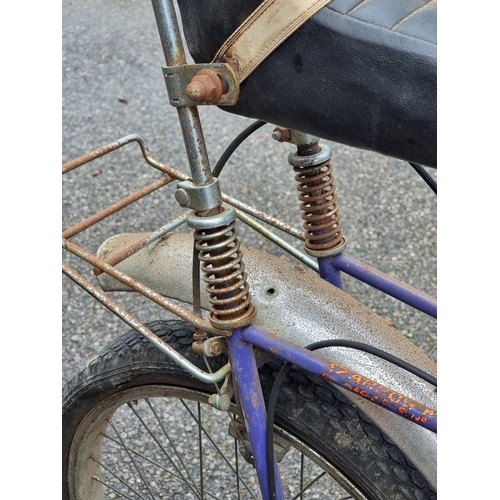 185 - A vintage Raleigh Chopper bike, MKII in ultraviolet, (a good restoration project). ... 