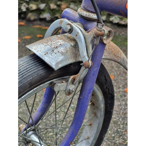 185 - A vintage Raleigh Chopper bike, MKII in ultraviolet, (a good restoration project). ... 