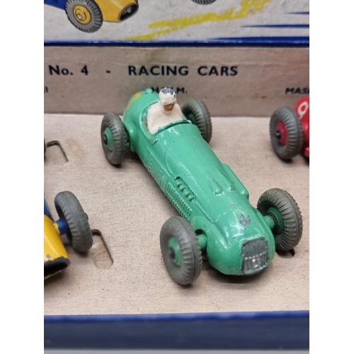 2 - Dinky: a No.4 Racing Cars Gift Set, in original box and in unrestored condition.... 