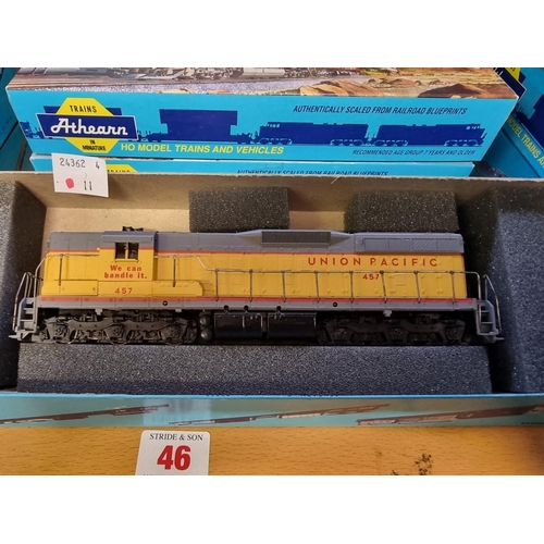 46 - Athearn: a collection of HO gauge, comprising: 4 locomotives, to include Union Pacific and Sout... 