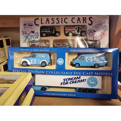 65 - Corgi: a collection of boxed vehicle sets, to include 'The Whitbread Collection'; and 'The Grocery S... 