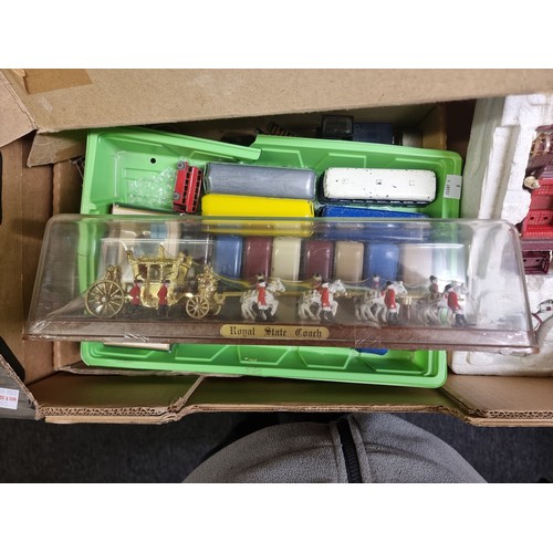 146 - Diecast: a large collection in two boxes of various diecast vehicles, to include Lledo, Corgi, Dinky... 