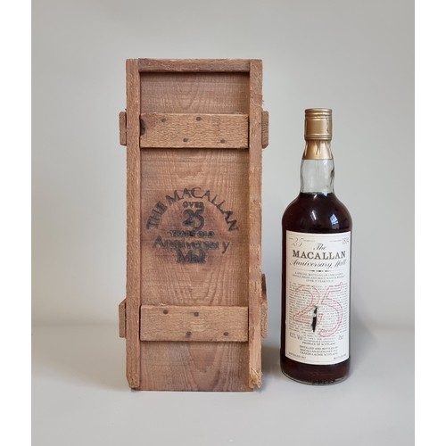 92 - A 75cl bottle of The Macallan 1957 25 Year Old Anniversary Malt Whisky, bottled in 1983, in owc, (sm...