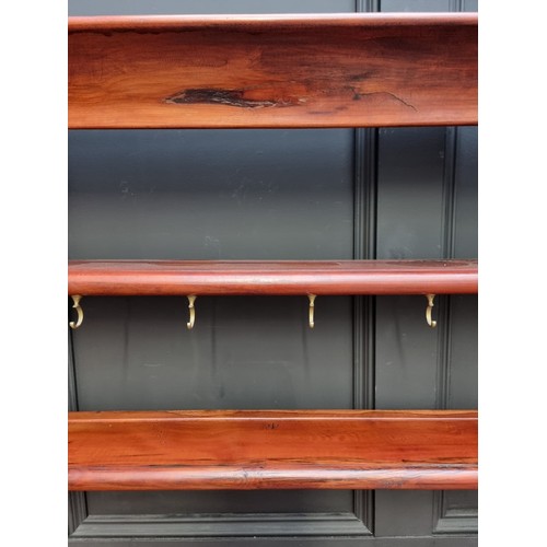 1000 - A solid yew dresser and rack, by Stephen Clear, 197cm wide.