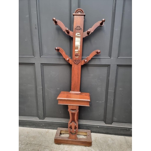 1030 - A Victorian mahogany hall stand, 69cm wide.
