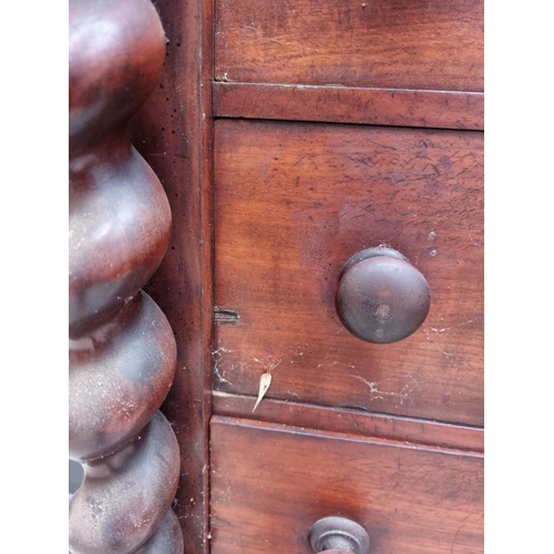 1034 - A Victorian mahogany Wellington chest, 150 high x 64cm wide.