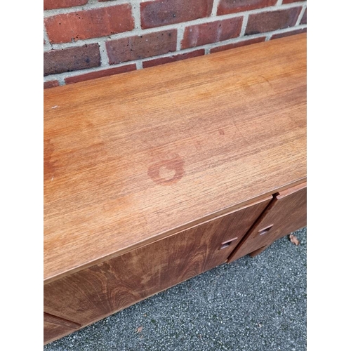 1084 - A mid-century Danish teak sideboard, 200cm wide, (s.d.).