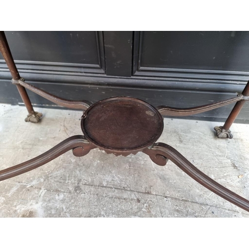 1115 - A good late Victorian mahogany and blindfret rectangular bijouterie table, 76cm wide.... 