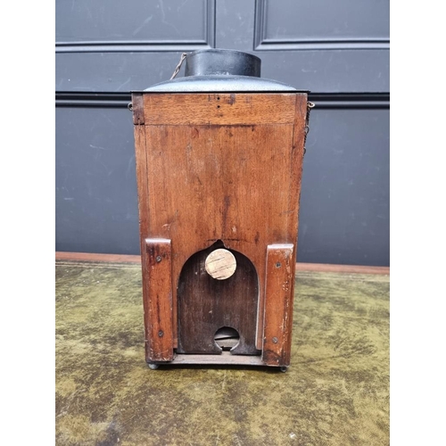 1190 - An antique mahogany magic lantern, 41cm high. 