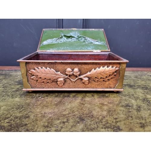 1218 - A brass and metal casket, 28.5cm wide. 