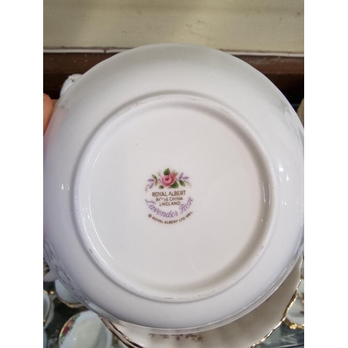 1265 - A Royal Albert 'Lavender Rose' pattern part tea and dinner service, for eight.