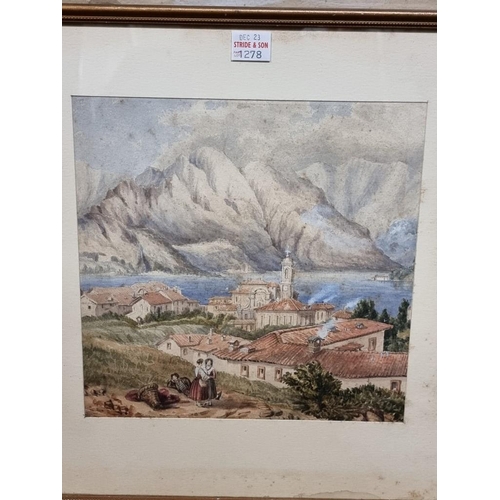 1278 - Four various Victorian watercolours, largest 34 x 50cm. (4)