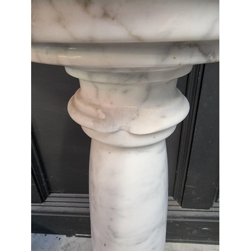 1280 - A marble pedestal, 76cm high, (chip to collar of top).