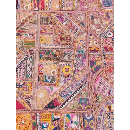 1302 - An antique Indian patchwork panel, possibly Rajistan, 160 x 114cm. 