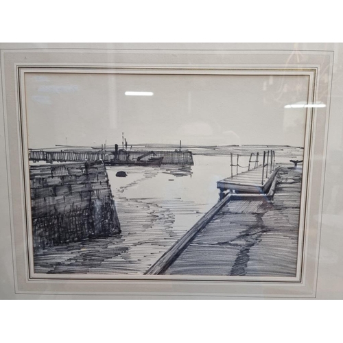 1320 - David Tindle, 'Dundee Harbour', inscribed on label verso and dated May 1959, pencil, 27.5 x 36.5cm. ... 