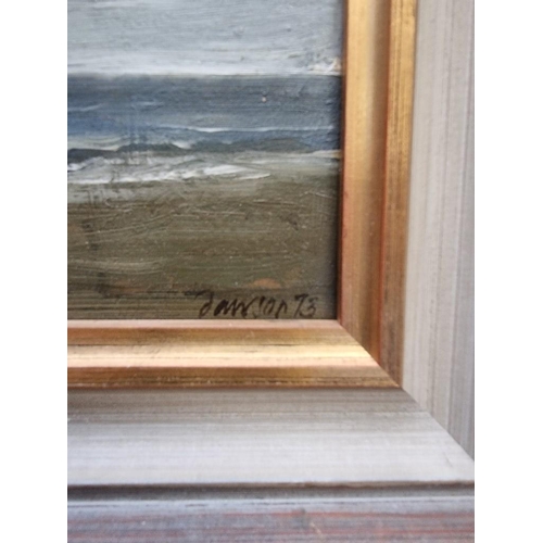 1329 - Edward Dawson, 'Breeze blowing up: Alnmouth Beach, December Day', signed and dated '73, inscribed on... 