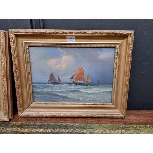 1332 - Charles A Graves, maritime scenes, a pair, one signed, oil on board, 17 x 24.5cm. (2)... 