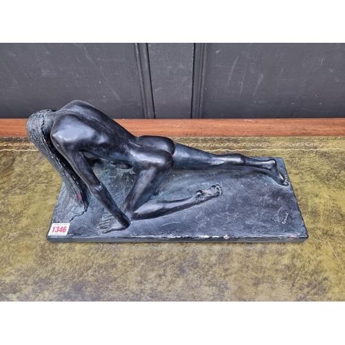 1346 - Jean Pierre Renard, 'Arising', inscribed 'By Austin Productions', bronzed plaster, 43cm wide.... 