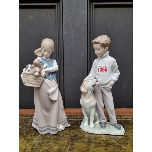 1366 - Two Lladro figures, largest 25cm high.