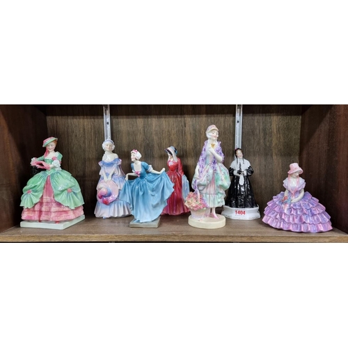 1404 - An interesting group of Royal Doulton figures, comprising: 'Charley's Aunt', HN35; 'Kate Hardcastle'... 