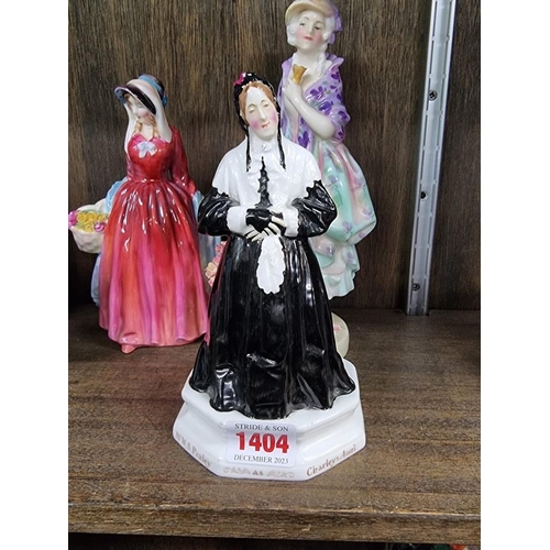 1404 - An interesting group of Royal Doulton figures, comprising: 'Charley's Aunt', HN35; 'Kate Hardcastle'... 