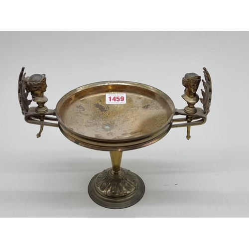 1459 - A Victorian brass tazza, 26cm wide. 