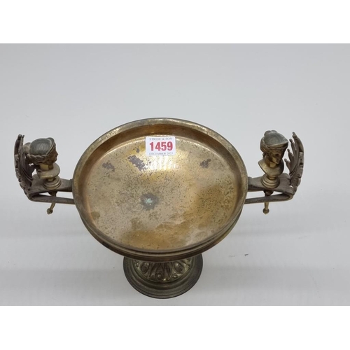 1459 - A Victorian brass tazza, 26cm wide. 