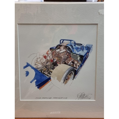 1489 - Peter Hutton, a set of five racing car prints, each signed and titled in pencil, 20 x 20cm, each mou... 