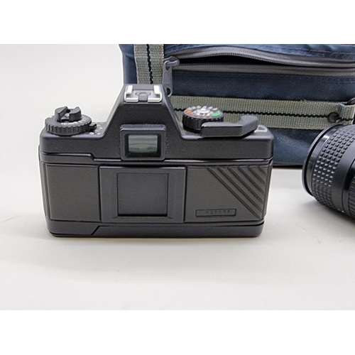 1491 - Cameras: a Praktica BX20 35mm, with three lenses, flash unit and instruction manual, in original cas... 